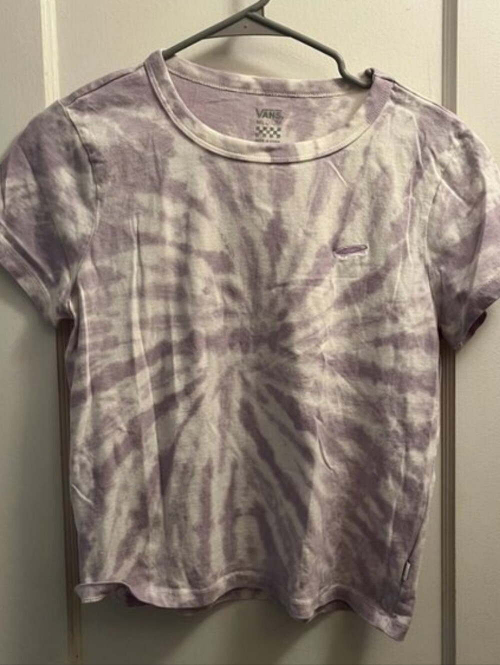 Purple Tie-Dye Vans Cropped T-shirt